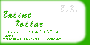 balint kollar business card